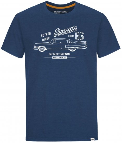 Motley Denim Gillingham T-shirt Dark Indigo - T-shirts - T-shirts Homme Grande Taille