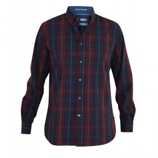 D555 Grady Long Sleeve Check Shirt - Chemises - Chemises Grandes Tailles Hommes