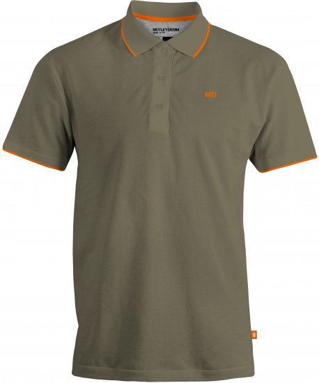 Motley Denim Helsinki Polo Dark Khaki - Polos - Polos homme grande taille