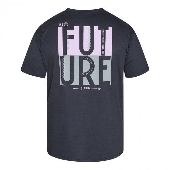 North Latitude T-Shirt With Back Print Noir - TALL T-shirts - T-Shirts Longueur Extra pour Grands Hommes