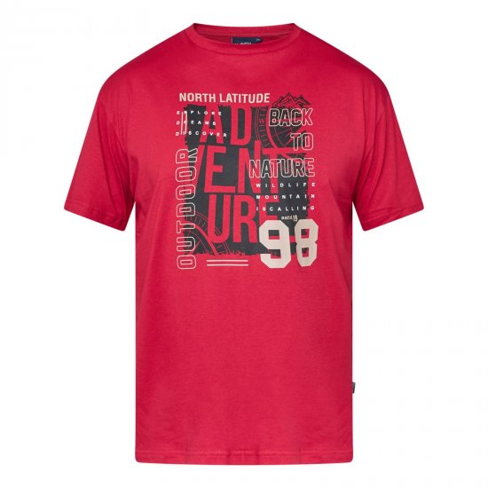North Latitude Adventure 98 Graphic Tee Jaune/Orange - T-shirts - T-shirts Homme Grande Taille