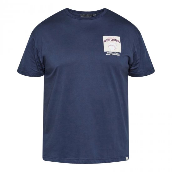 North Latitude T-Shirt With Print Bleu marine - TALL T-shirts - T-Shirts Longueur Extra pour Grands Hommes