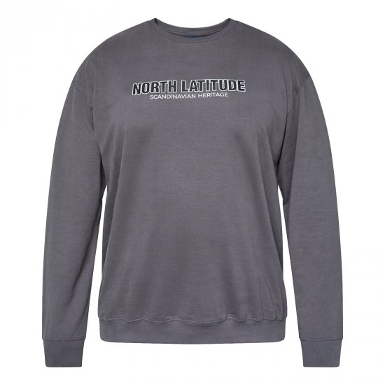 North Latitude Crewneck Sweatshirt Gris/Charcoal - TALL sweatshirts - Sweatshirts TALL pour hommes grands
