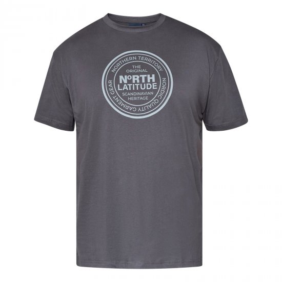 North Latitude T-Shirt Gris/Charcoal - TALL T-shirts - T-Shirts Longueur Extra pour Grands Hommes