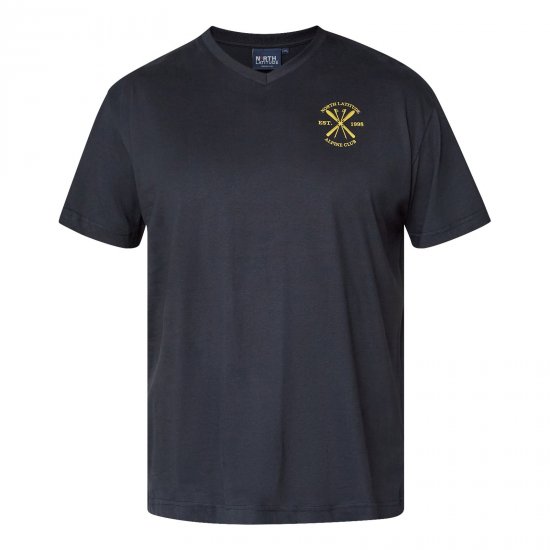 North Latitude Alpine Club T-Shirt Noir - TALL T-shirts - T-Shirts Longueur Extra pour Grands Hommes