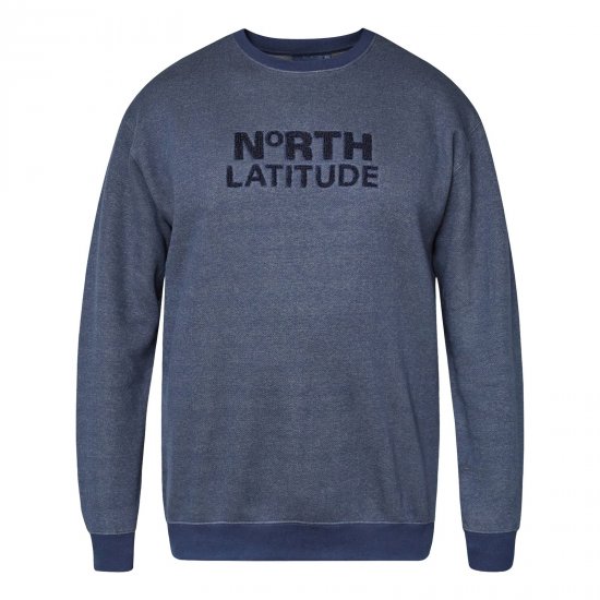 North Latitude Crewneck Logo Sweat Bleu marine - TALL sweatshirts - Sweatshirts TALL pour hommes grands