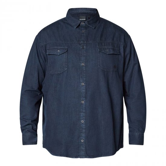 North Latitude Denim Shirt LS Bleu - Chemises - Chemises Grandes Tailles Hommes