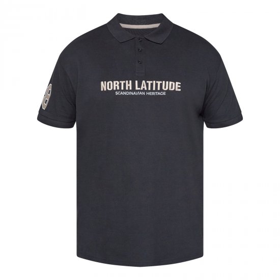 North Latitude Logo Polo Noir - TALL polos - Polos coupe TALL pour hommes grands