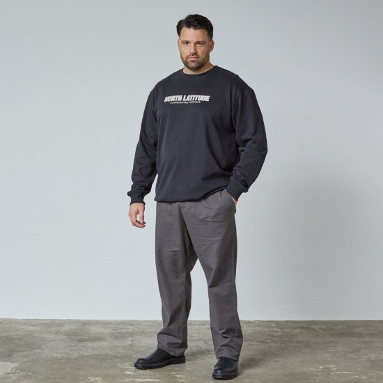 North Latitude Crewneck Sweatshirt Noir - TALL sweatshirts - Sweatshirts TALL pour hommes grands