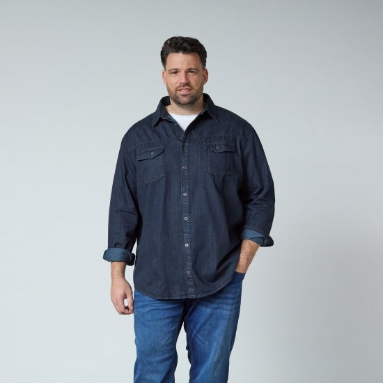 North Latitude Denim Shirt LS Bleu - Chemises - Chemises Grandes Tailles Hommes