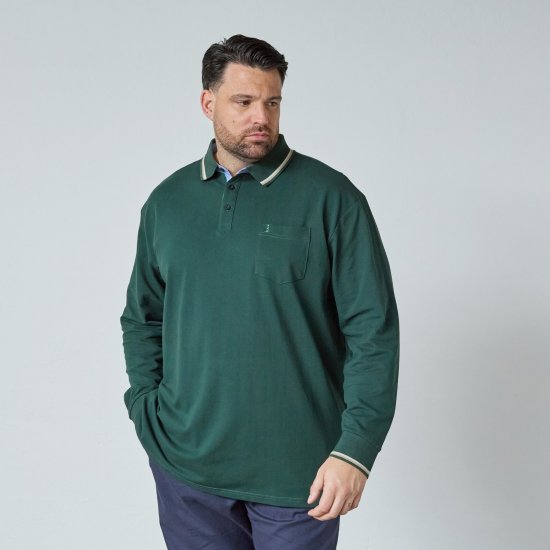North Latitude Superflex Polo LS Vert/Kaki - Polos - Polos homme grande taille