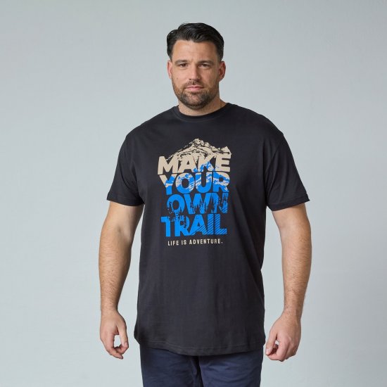 North Latitude Trail T-Shirt Noir - T-shirts - T-shirts Homme Grande Taille