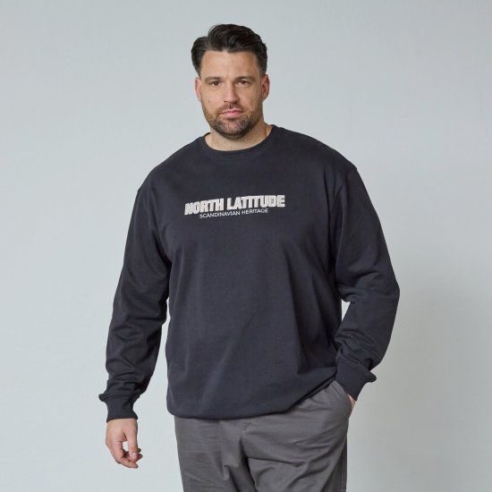 North Latitude Crewneck Sweatshirt Noir - Sweatshirts & hoodies - Sweatshirts/Hoodies grande taille homme