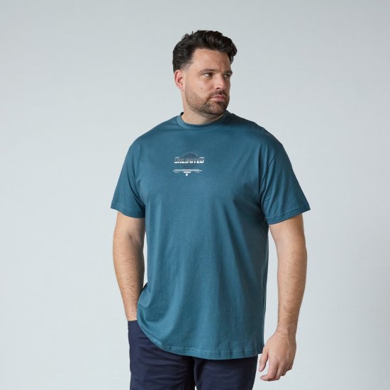North Latitude T-Shirt With Print Bleu - T-shirts - T-shirts Homme Grande Taille
