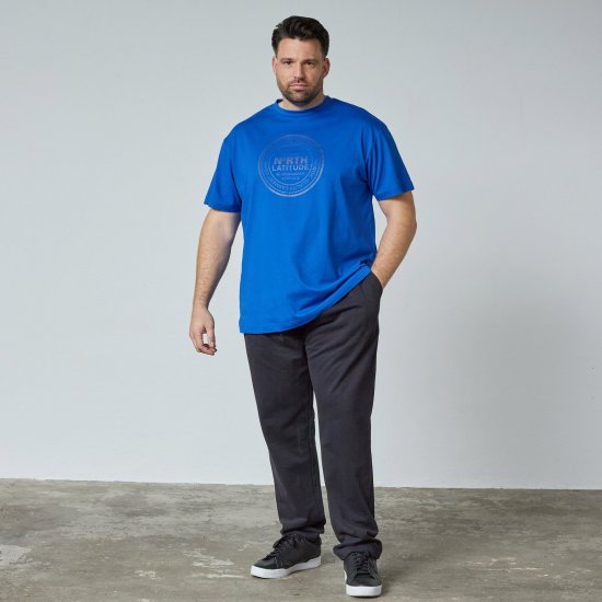 North Latitude T-Shirt Bleu - TALL T-shirts - T-Shirts Longueur Extra pour Grands Hommes