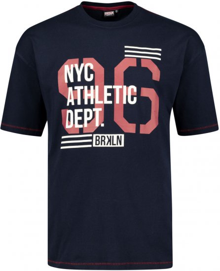 Adamo BRKLN Comfort Fit Printed T-shirt Navy - T-shirts - T-shirts Homme Grande Taille