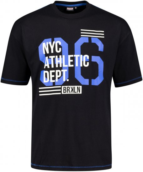 Adamo BRKLN Comfort Fit Printed T-shirt Black - T-shirts - T-shirts Homme Grande Taille