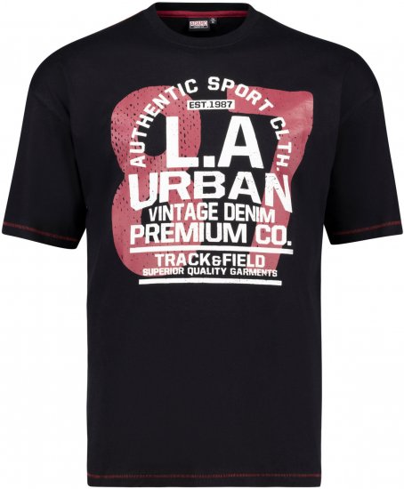 Adamo Urban Comfort Fit Printed T-shirt Black - T-shirts - T-shirts Homme Grande Taille