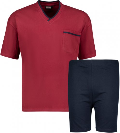 Adamo Ben Short sleeve Pyjama Burgundy - Sous-vêtements & Bain - Sous-vêtements Grande Taille