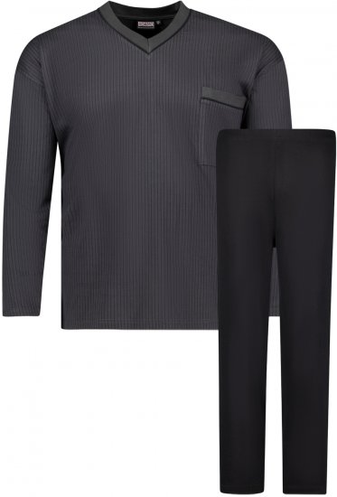 Adamo Gustav Long sleeve Pyjama Charcoal - Sous-vêtements & Bain - Sous-vêtements Grande Taille