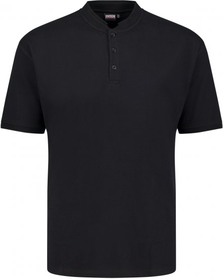 Adamo 139411 Serafino Waffelpique T-shirt Black - T-shirts - T-shirts Homme Grande Taille