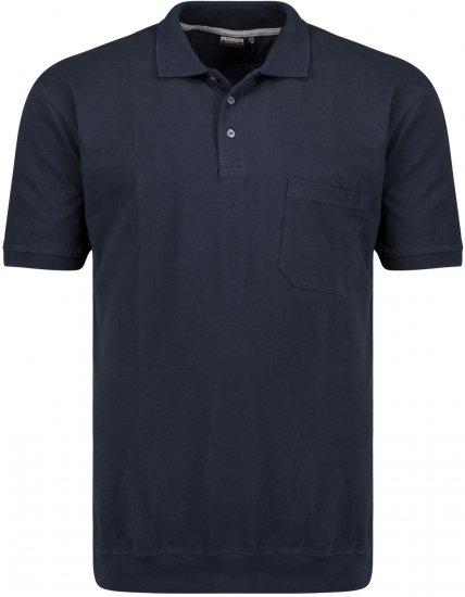Adamo Kadir Polo Shirt with Cuffed Hem Navy - Polos - Polos homme grande taille