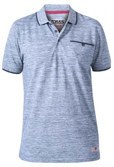 D555 Isaac Reno Pique Polo Blue Reno - Polos - Polos homme grande taille