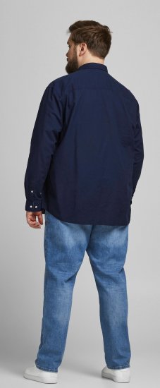 Jack & Jones Summer Shirt L/S Navy - Chemises - Chemises Grandes Tailles Hommes