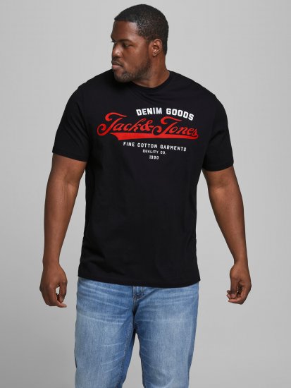 Jack & Jones Elogo T-Shirt Black - T-shirts - T-shirts Homme Grande Taille