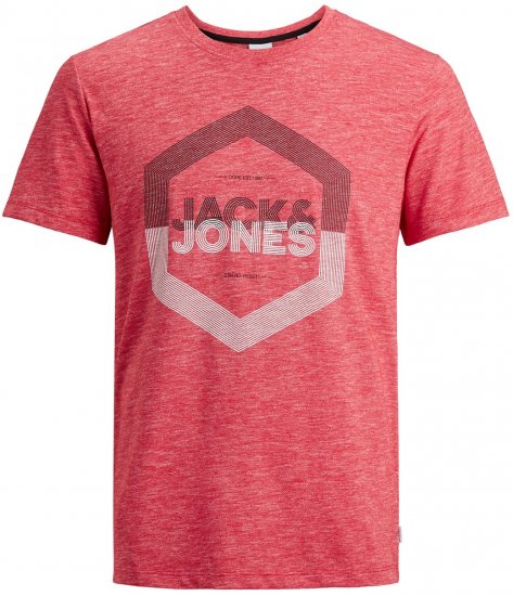 Jack & Jones Elight Crew Neck T-shirt Red - T-shirts - T-shirts Homme Grande Taille