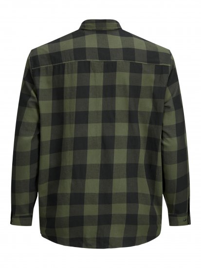 Jack & Jones Gingham L/S Shirt Dusty Olive - Chemises - Chemises Grandes Tailles Hommes