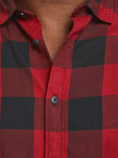 Jack & Jones Gingham Shirt L/S Brick Red - Chemises - Chemises Grandes Tailles Hommes
