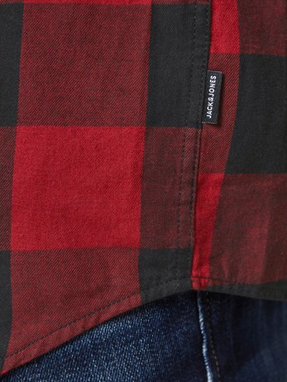 Jack & Jones Gingham Shirt L/S Brick Red - Chemises - Chemises Grandes Tailles Hommes