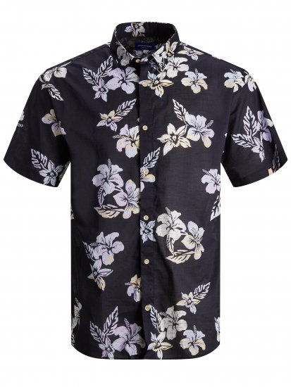 Jack & Jones Hazy Shirt S/S Dark Navy - Chemises - Chemises Grandes Tailles Hommes