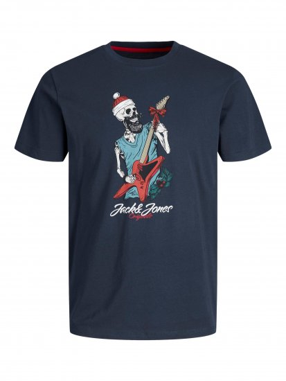 Jack & Jones JORFESTIVE Xmas Skull T-shirt Navy - T-shirts - T-shirts Homme Grande Taille
