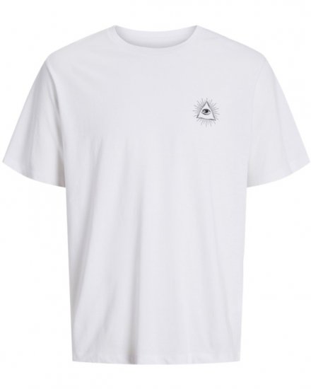 Jack & Jones Jackie Crew Neck T-Shirt White - T-shirts - T-shirts Homme Grande Taille