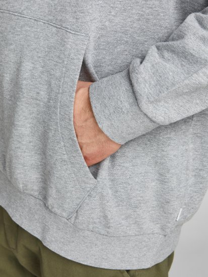 Jack & Jones JJESHARK SWEAT Hoodie Light Grey - Sweatshirts & hoodies - Sweatshirts/Hoodies grande taille homme