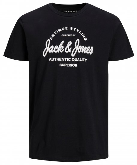 Jack & Jones JJERAFA TEE Black - T-shirts - T-shirts Homme Grande Taille