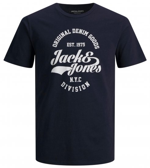Jack & Jones JJERAFA TEE Navy - T-shirts - T-shirts Homme Grande Taille