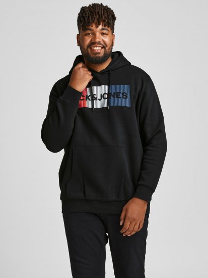 Jack & Jones CORP LOGO Hoodie Black - Sweatshirts & hoodies - Sweatshirts/Hoodies grande taille homme