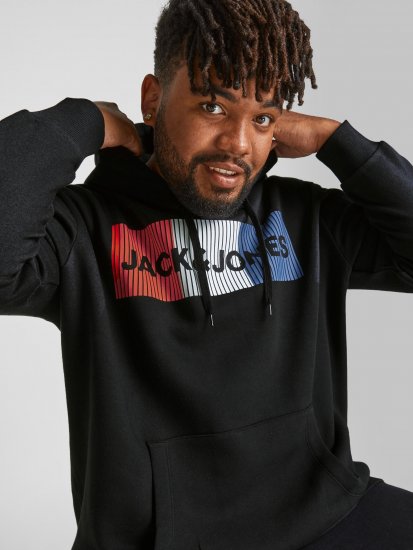 Jack & Jones CORP LOGO Hoodie Black - Sweatshirts & hoodies - Sweatshirts/Hoodies grande taille homme