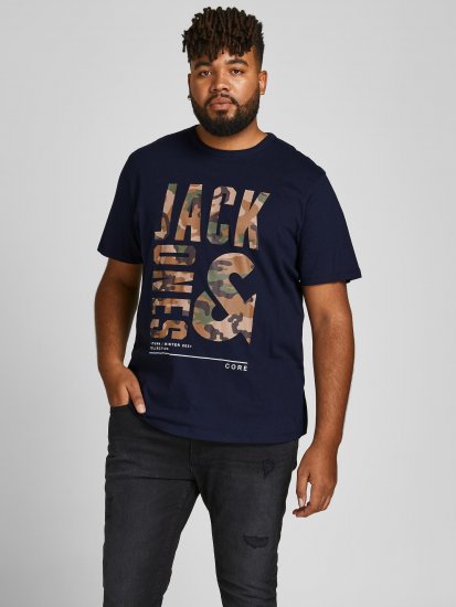 Jack & Jones JCOSTREET TEE Navy - T-shirts - T-shirts Homme Grande Taille