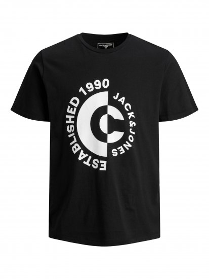 Jack & Jones JCOSPRING T-Shirt Black - T-shirts - T-shirts Homme Grande Taille