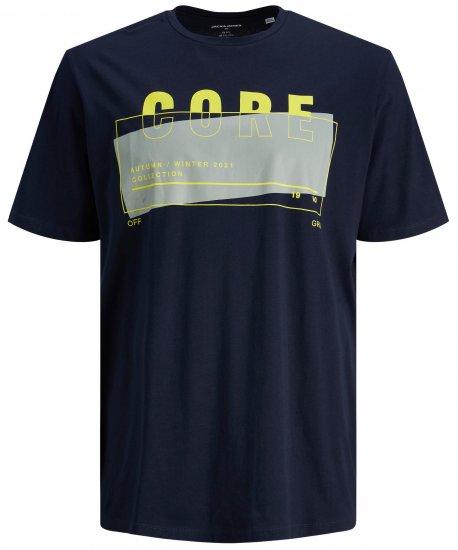 Jack & Jones JCOBOOSTER TEE Navy - T-shirts - T-shirts Homme Grande Taille