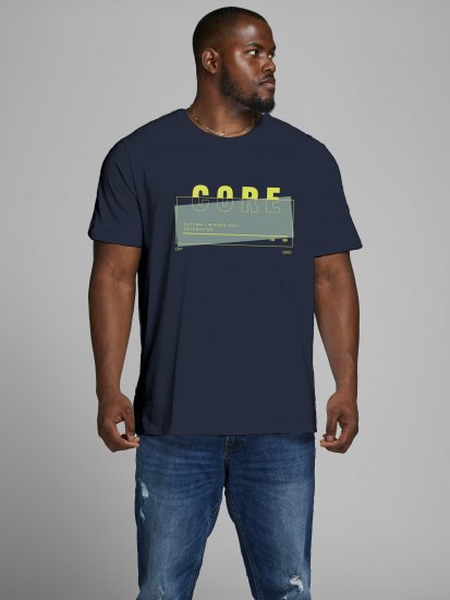 Jack & Jones JCOBOOSTER TEE Navy - T-shirts - T-shirts Homme Grande Taille