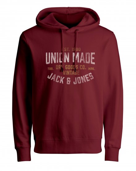 Jack & Jones JPRBLUBOOSTER SWEAT Hoodie Red - Sweatshirts & hoodies - Sweatshirts/Hoodies grande taille homme