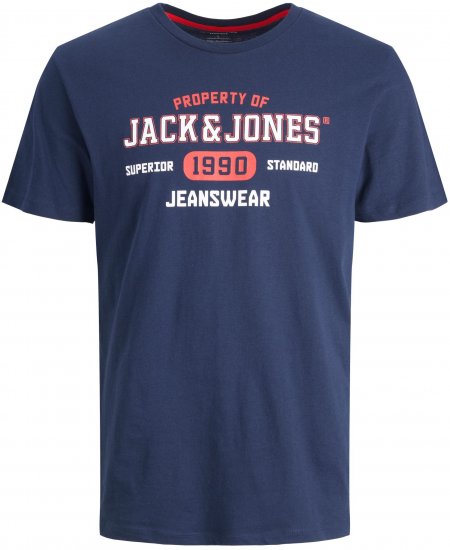 Jack & Jones JJSTAMP TEE Navy - T-shirts - T-shirts Homme Grande Taille