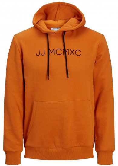 Jack & Jones JJHUGO FLOCK Hoodie Orange - Sweatshirts & hoodies - Sweatshirts/Hoodies grande taille homme
