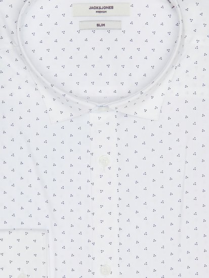 Jack & Jones JPRBLACARDIFF Print Shirt LS White - Chemises - Chemises Grandes Tailles Hommes