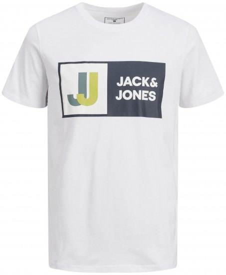 Jack & Jones JCOLOGAN TEE White - T-shirts - T-shirts Homme Grande Taille